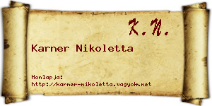 Karner Nikoletta névjegykártya