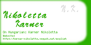 nikoletta karner business card